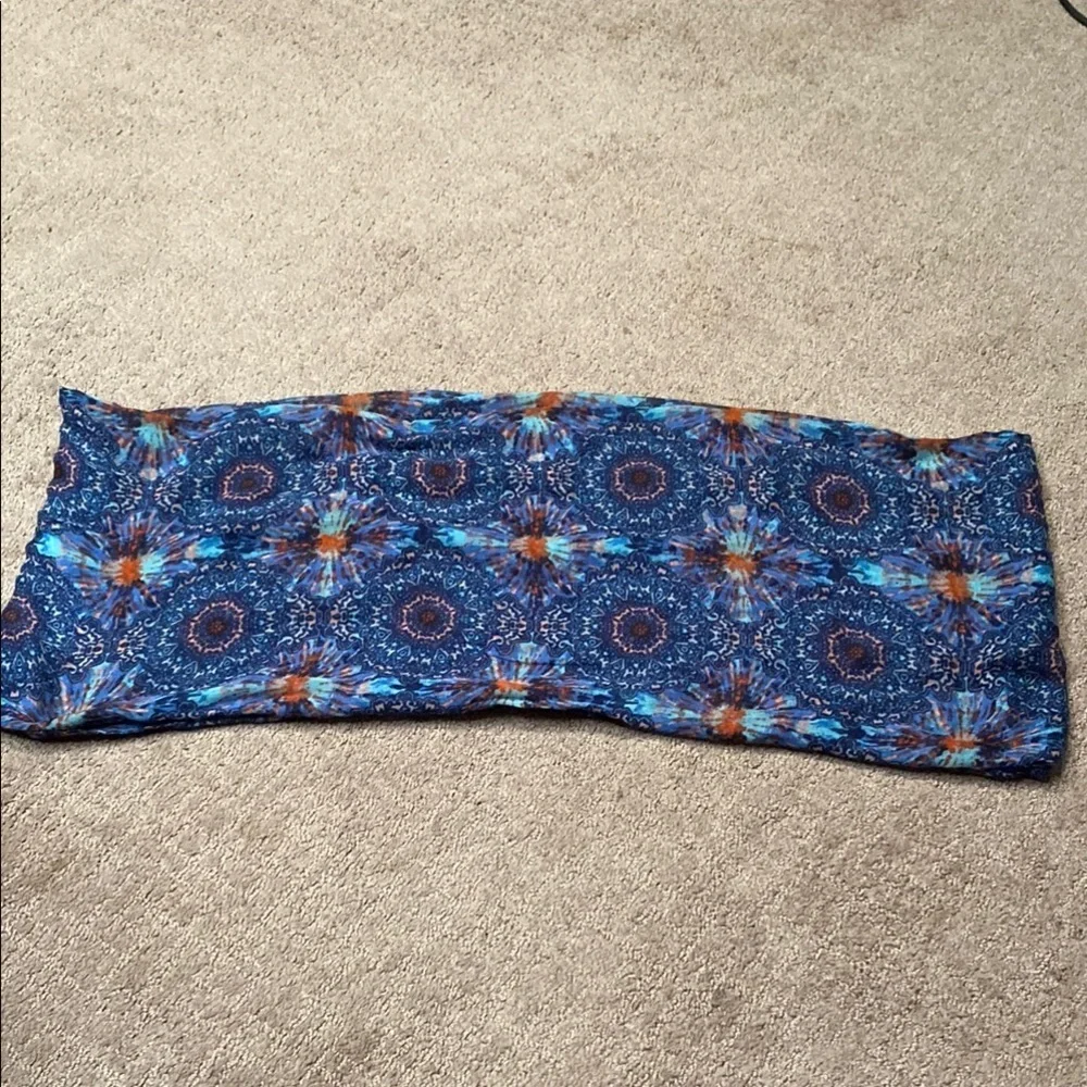 Blue and Orange Infinity Scarf with a Whimsical Design Spring Fall